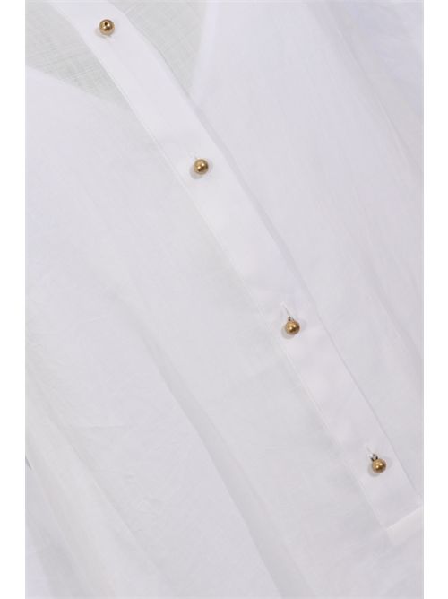 Abito chemisier MSTMELA in garza ramié ricamata Bianco MAX MARA STUDIO | 2616231012600031